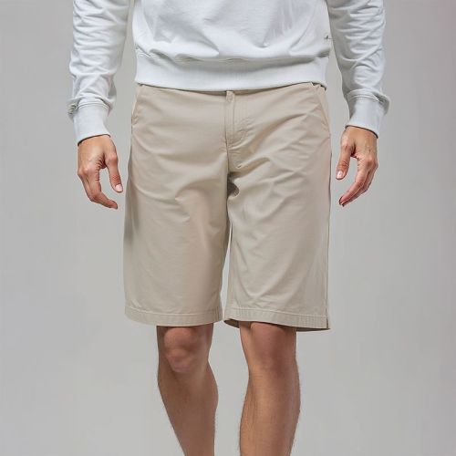 Men's Cotton Twill Chino Baggy Shorts - Beige
