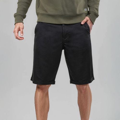 Men's Cotton Twill Chino Baggy Shorts - Black 