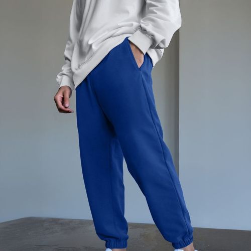 Men's French Terry Joggers - Navy Blue