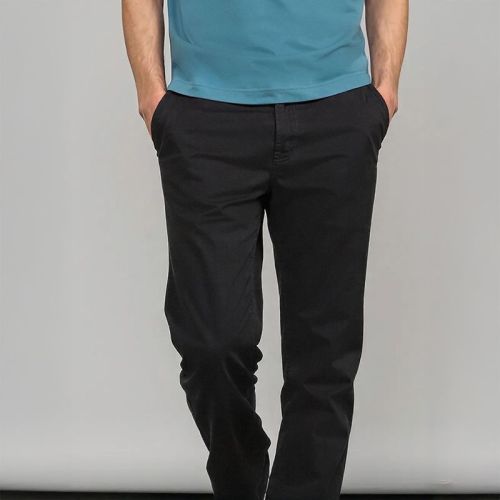 Men's Cotton Twill Chino Trousers - Black