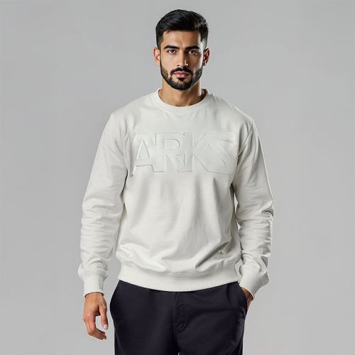 Men's French Terry Embossed Sweatshirt - Dawn Blue