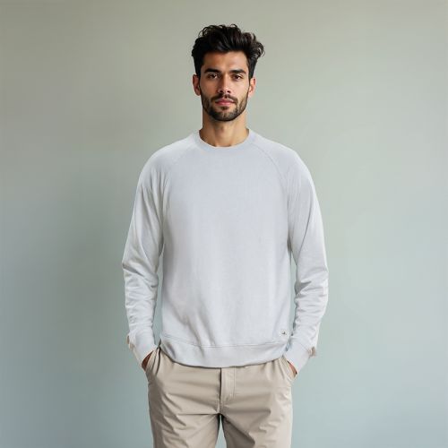Men's French Terry Raglan Sleeve Sweatshirt - Dawn Blue