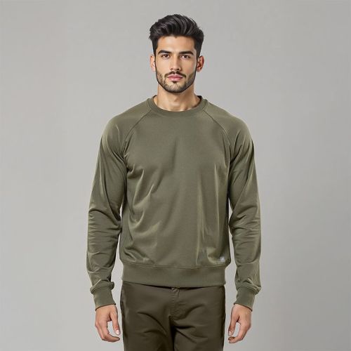 Men's French Terry Raglan Sleeve Sweatshirt - Olive