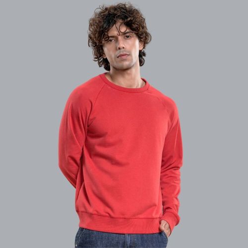 Men's French Terry Raglan Sleeve Sweatshirt - Red