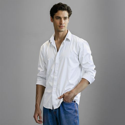 Men's Cotton Twill Shacket - Dawn Blue