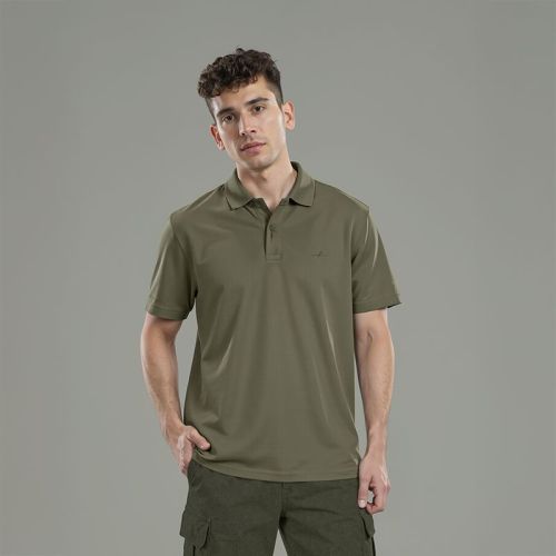 Men's Cotton Double Pique Polo T-Shirt - Olive