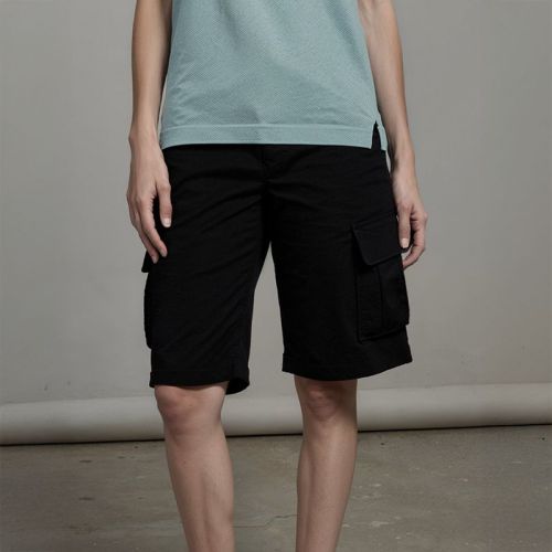 Women's Cotton Drill Cargo Shorts - Black