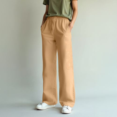 Women's Embossed French Terry Joggers - Beige